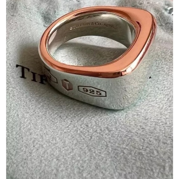 Tiffany 1837 (R) Makers Signet Ring In Sterling Silver,12mm Wide Unisex - Picture 3 of 9